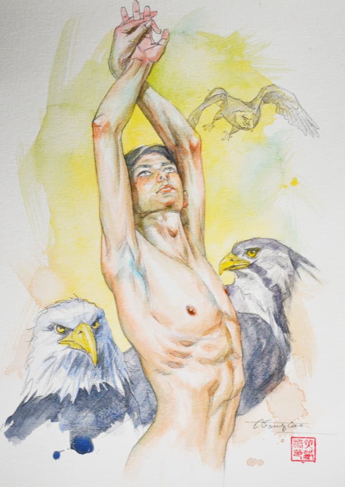 Uplifted Spirit Wild Eagles by Hongtao Huang — canvas wall art