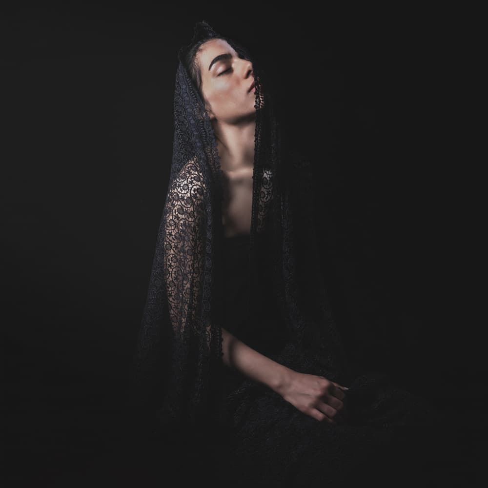 Lace Veil Contemplation by Hooman Sedaghi — canvas wall art