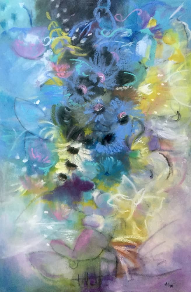 Dreamy Pastel Flowers by Alexandra Higgins — canvas wall art