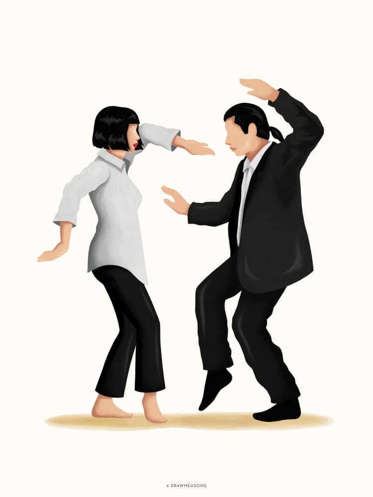 Stylized Dance Partners by Nour Tohme — canvas wall art