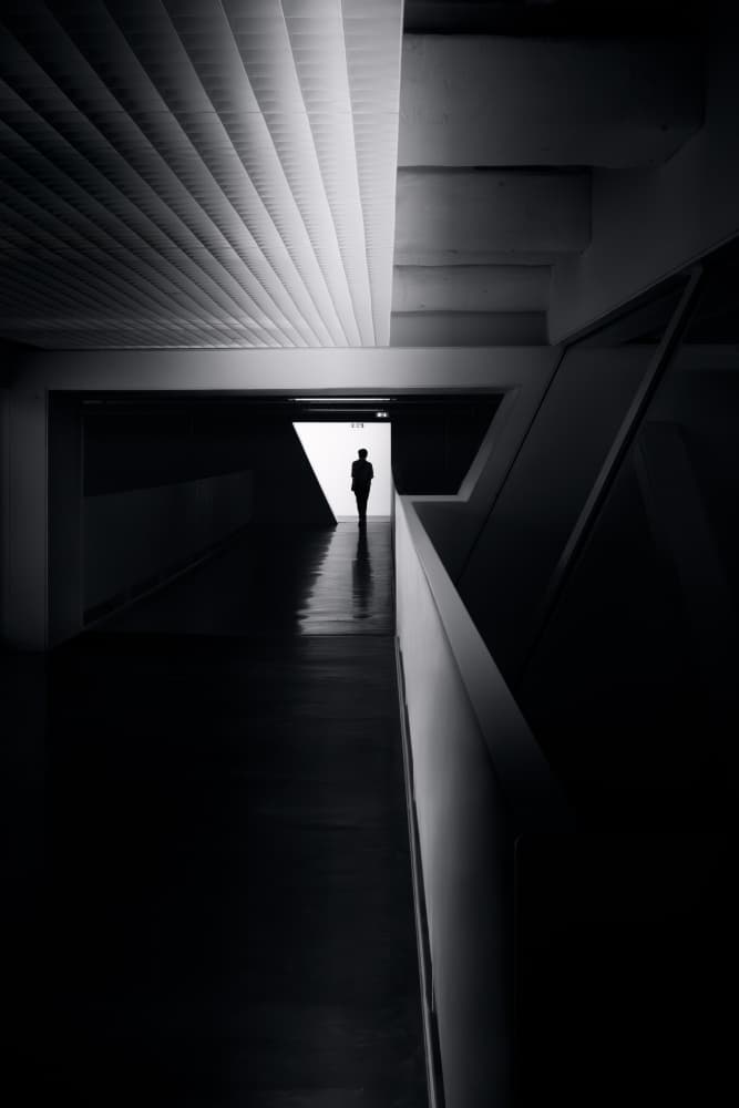Lone Figure in Light by Olavo Azevedo — canvas wall art