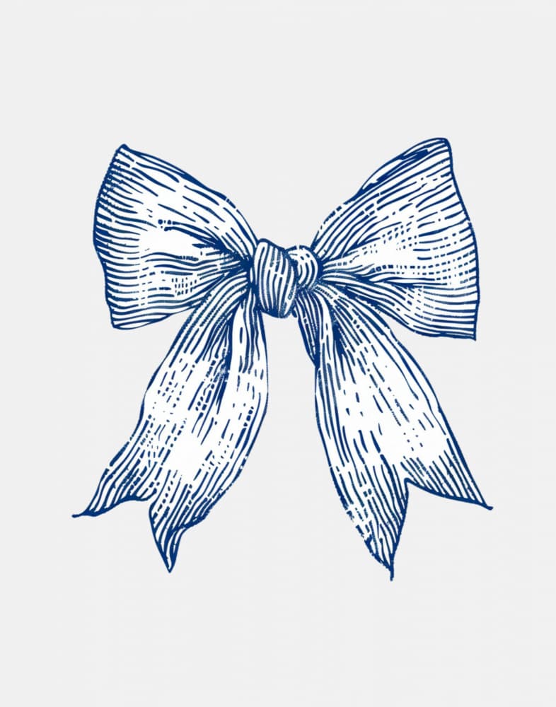 Vintage Blue Bow by Jolly and Dash — canvas wall art