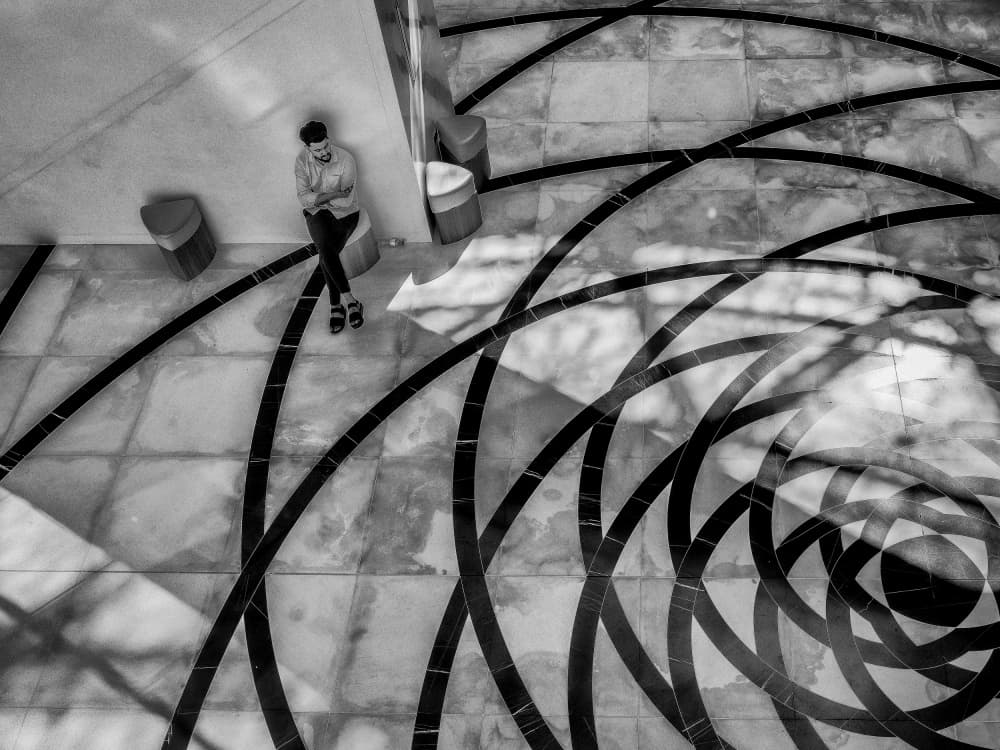 Man Geometric Shadows by Andy Bauer — canvas wall art