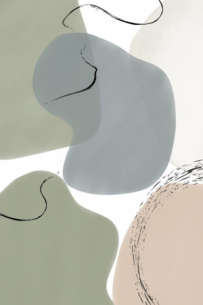 Organic Pastel Shapes by Sally Ann Moss — canvas wall art
