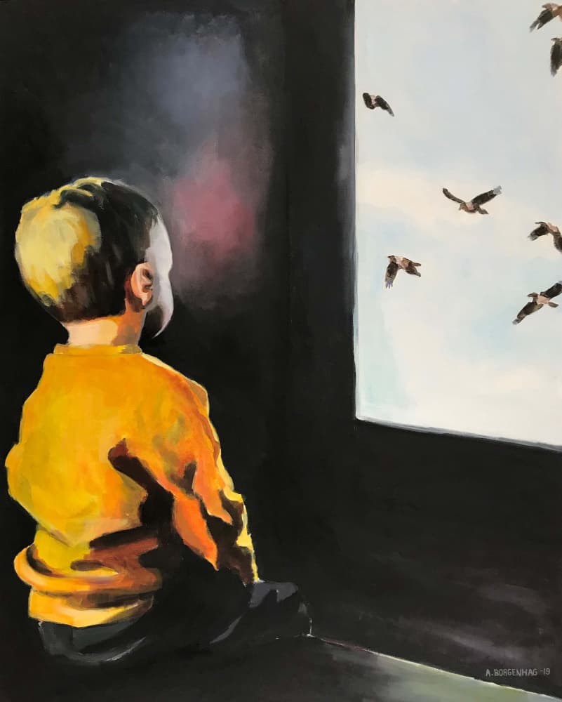 Little Boy's Window View by Borgenhag Holmqvist — canvas wall art