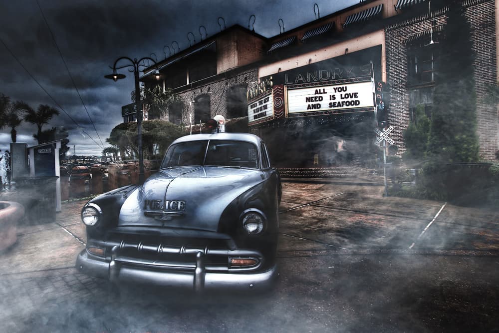 Moody Classic Police Car by Eliran Perez — canvas wall art
