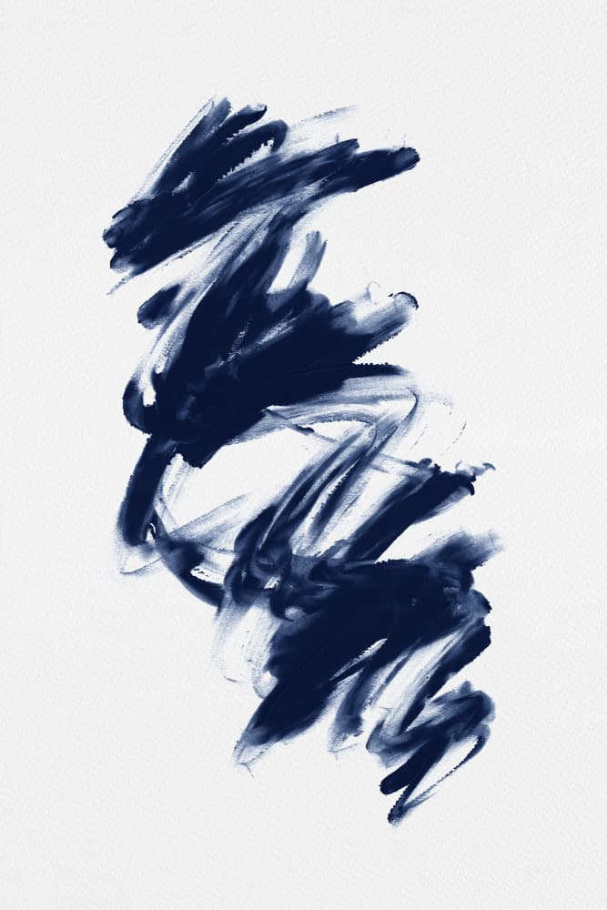Navy Blue Abstract Strokes by Oju Design — canvas wall art