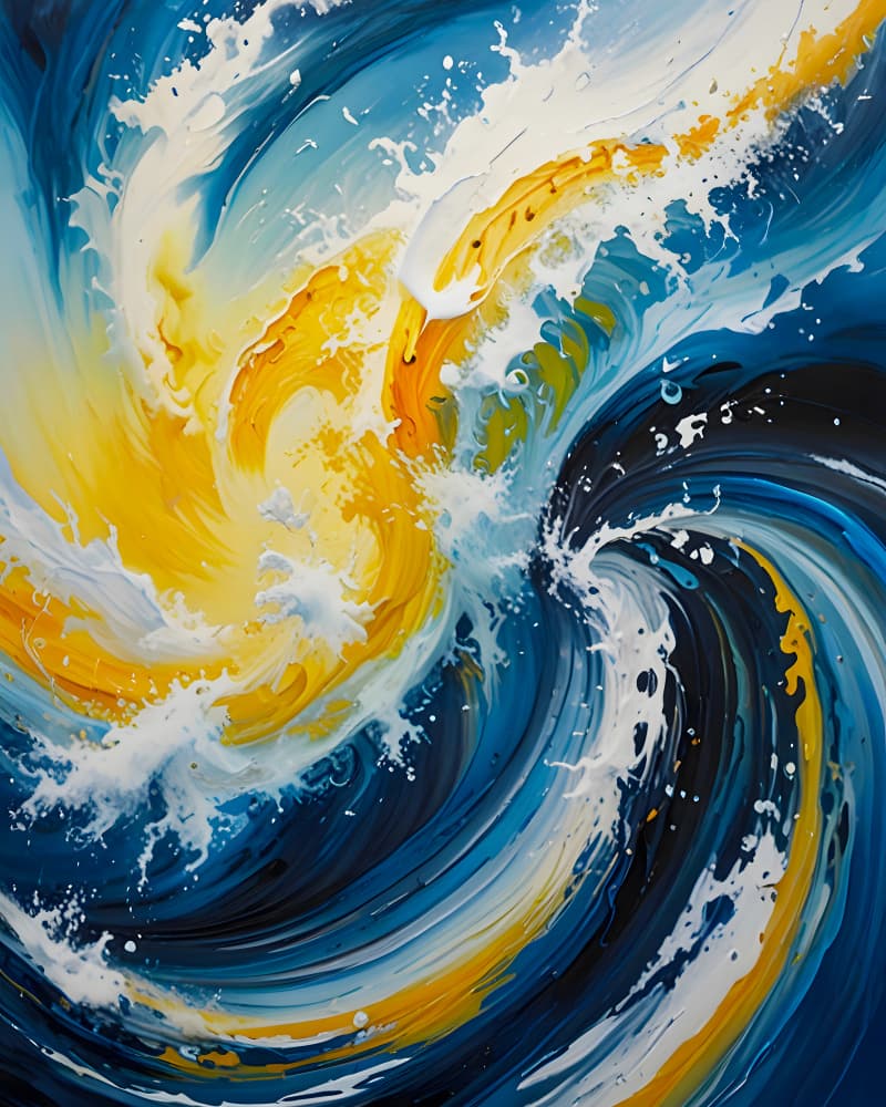 Swirling Ocean Waves by Kintsugi99 — canvas wall art
