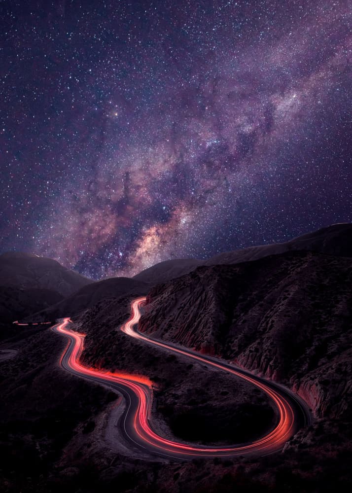 Winding Milky Way Road by Ariz Rab — canvas wall art