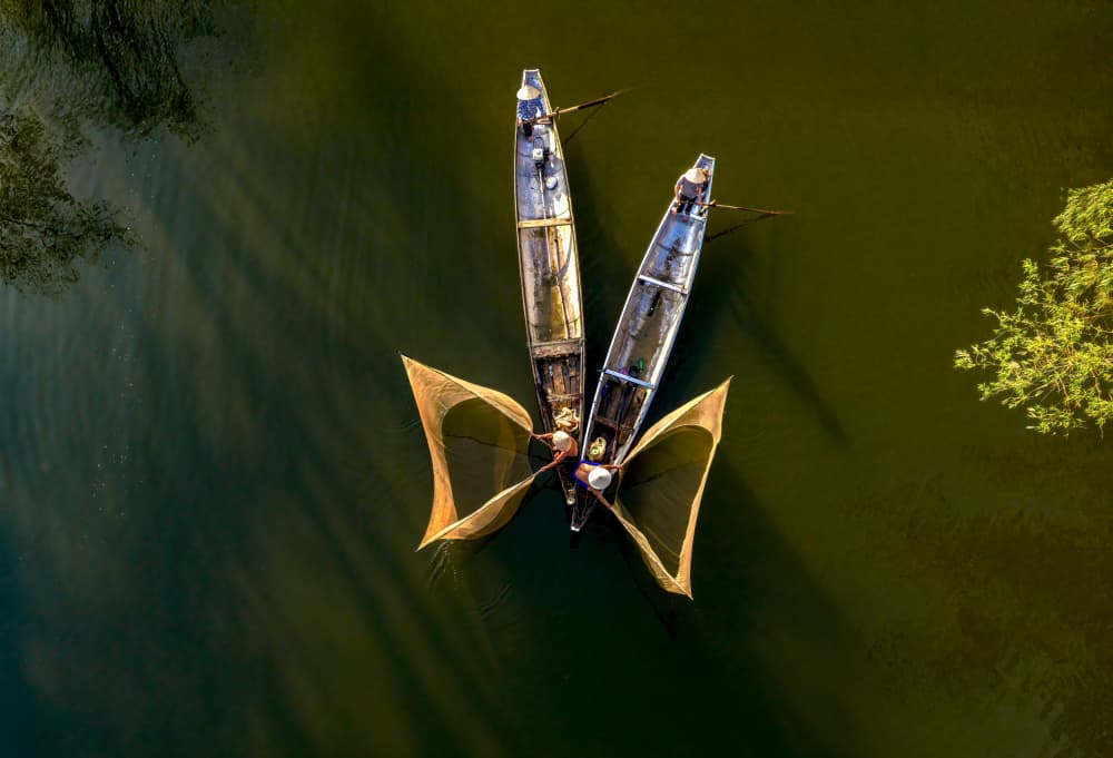 Traditional Fishing Boats by Jie Jin — canvas wall art