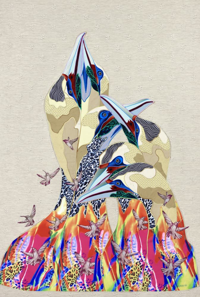 Vibrant Abstract Birds by Kostyantin Malginov — canvas wall art