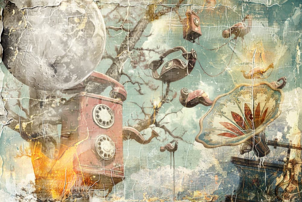 Vintage Phone Dream by Rafal Kulik — canvas wall art
