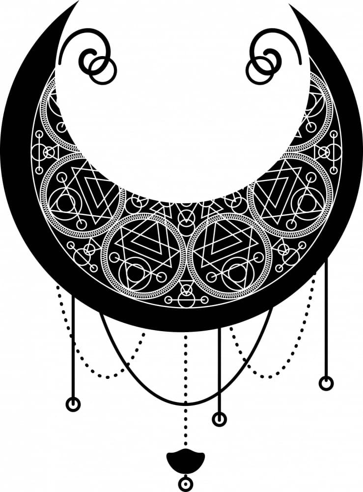 Mystic Crescent Moon by Marika Barsrsind — canvas wall art