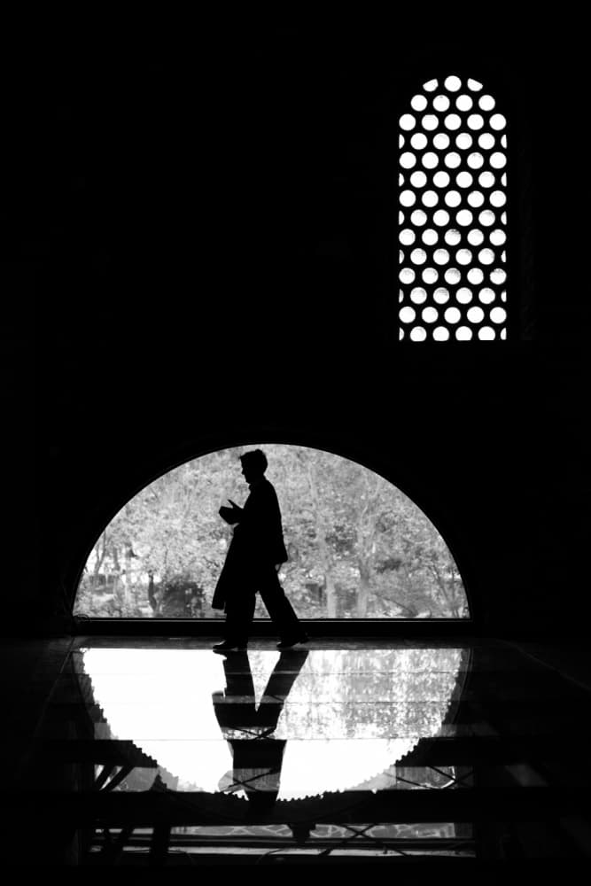 Silhouette Man Arched Reflection by Ramiz Sahin — canvas wall art
