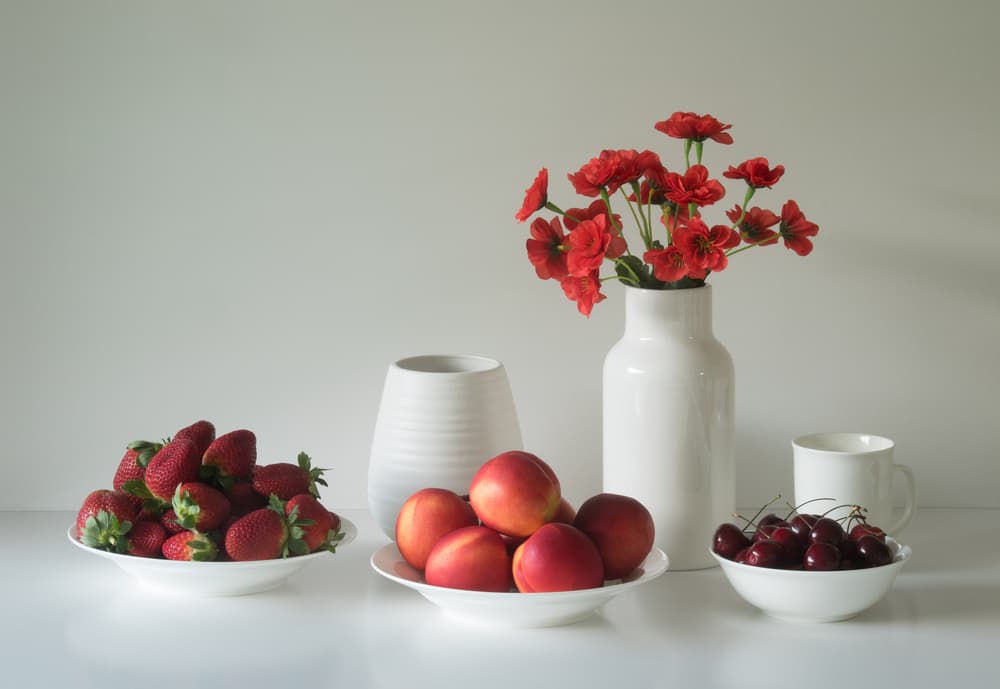 Fresh Fruit and Flowers by Jacqueline Hammer — canvas wall art