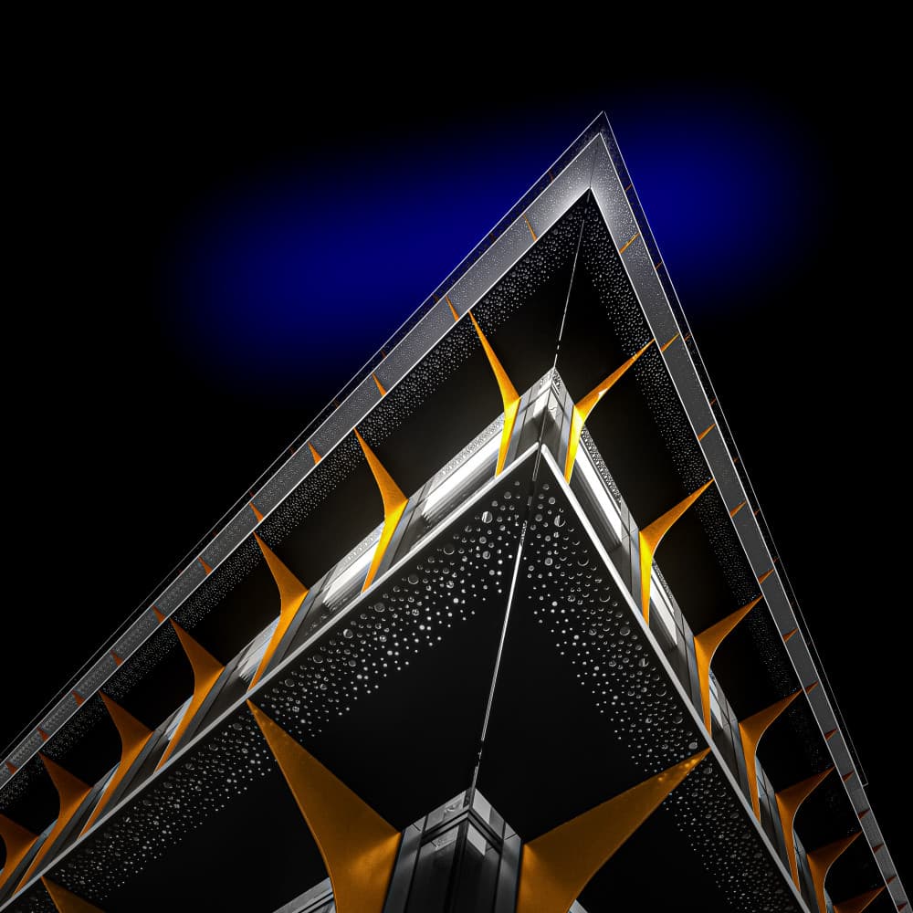 Nighttime Golden Architecture by Marc Huybrighs — canvas wall art