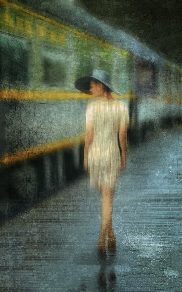 Woman By The Train by David Naman — canvas wall art