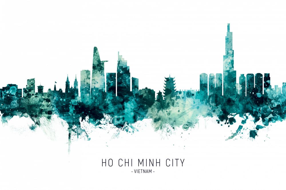 Ho Chi Minh City Skyline by Michael Tompsett — canvas wall art