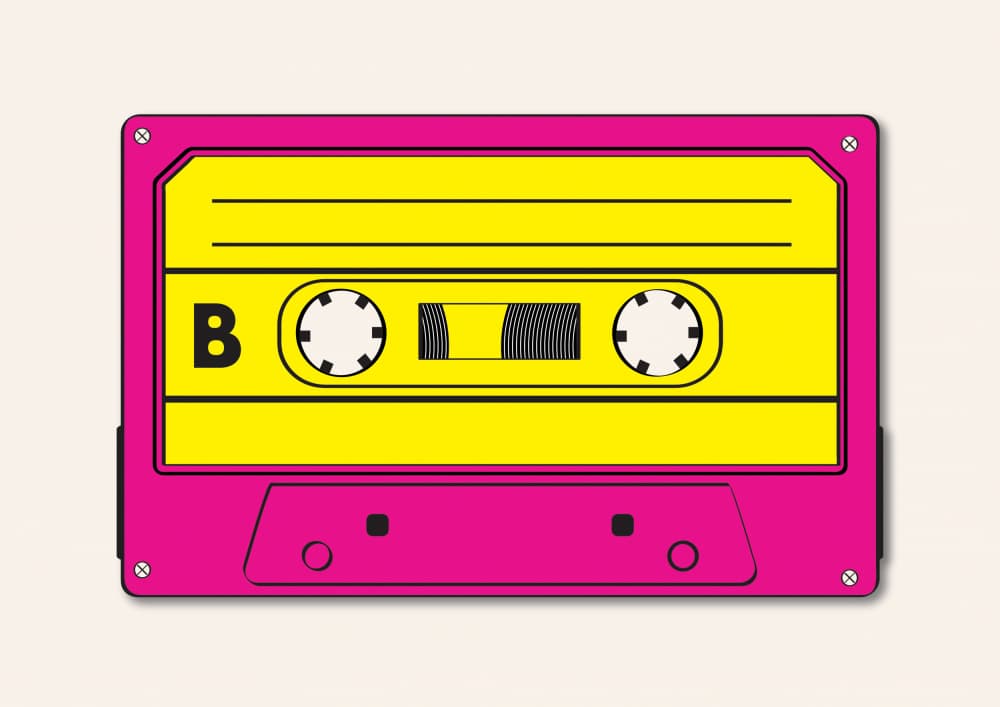 Retro Pink Cassette by Frankie Kerr-Dineen — canvas wall art