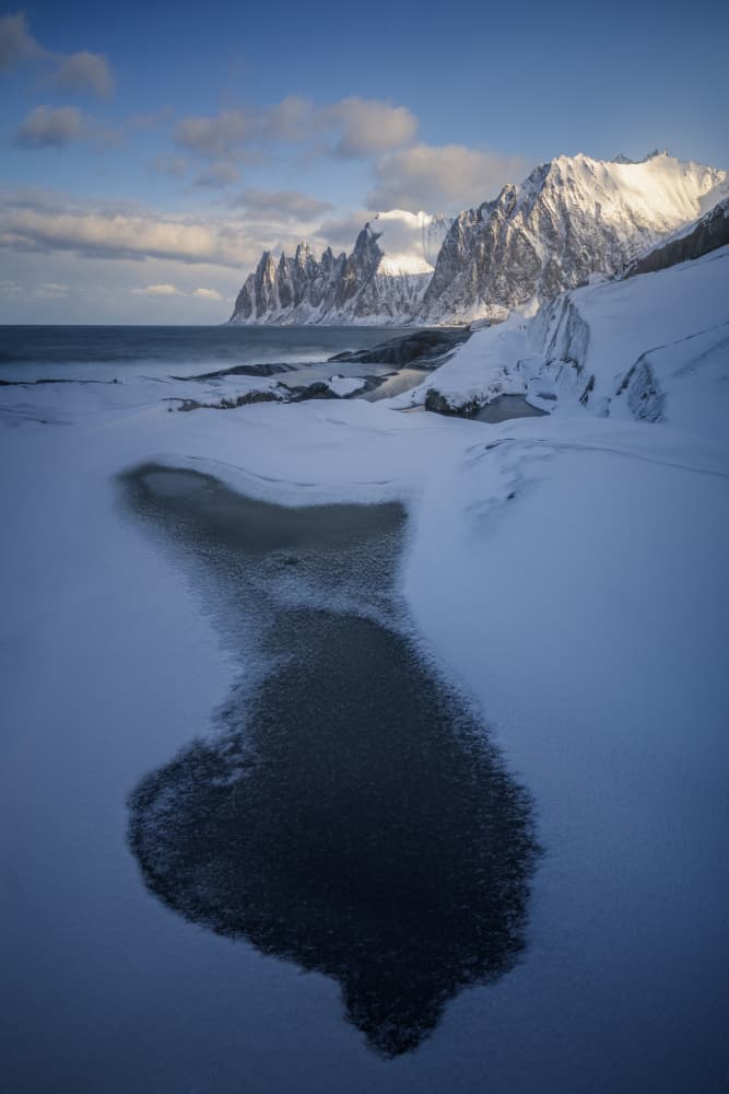 Snowy Mountain Coast by Pilar Hm — canvas wall art
