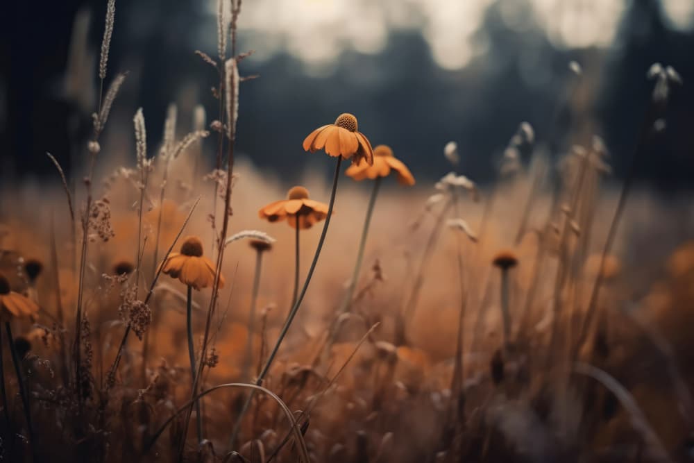 Golden Blossom Field by Treechild — canvas wall art