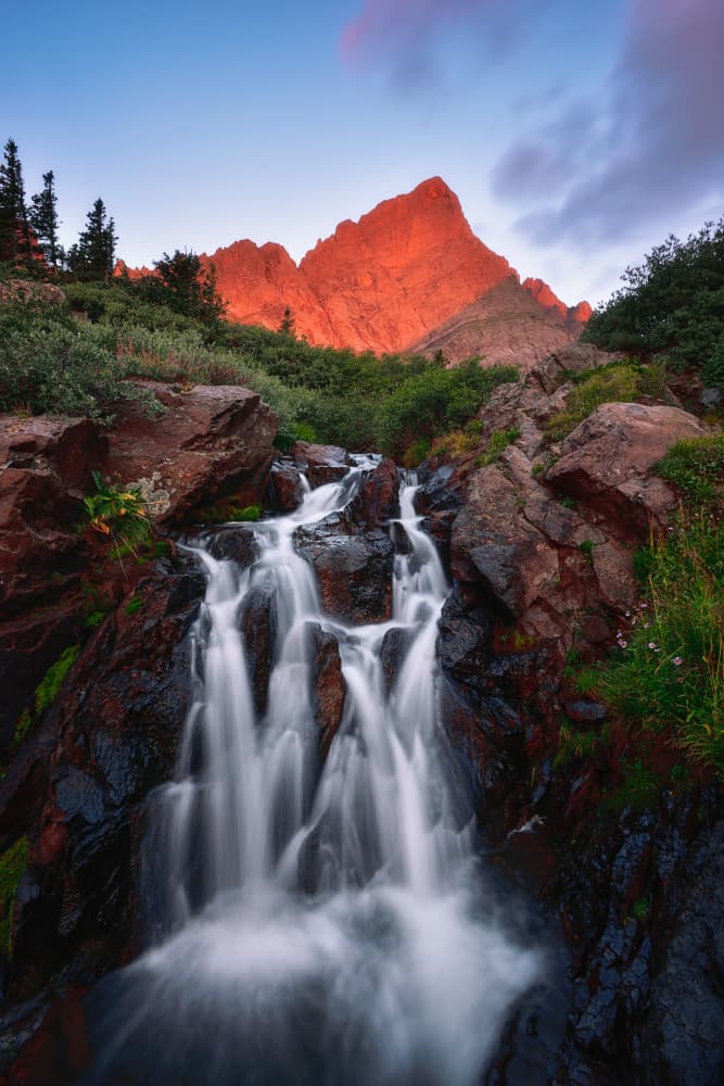 Red Mountain Waterfall by Mei Xu — canvas wall art