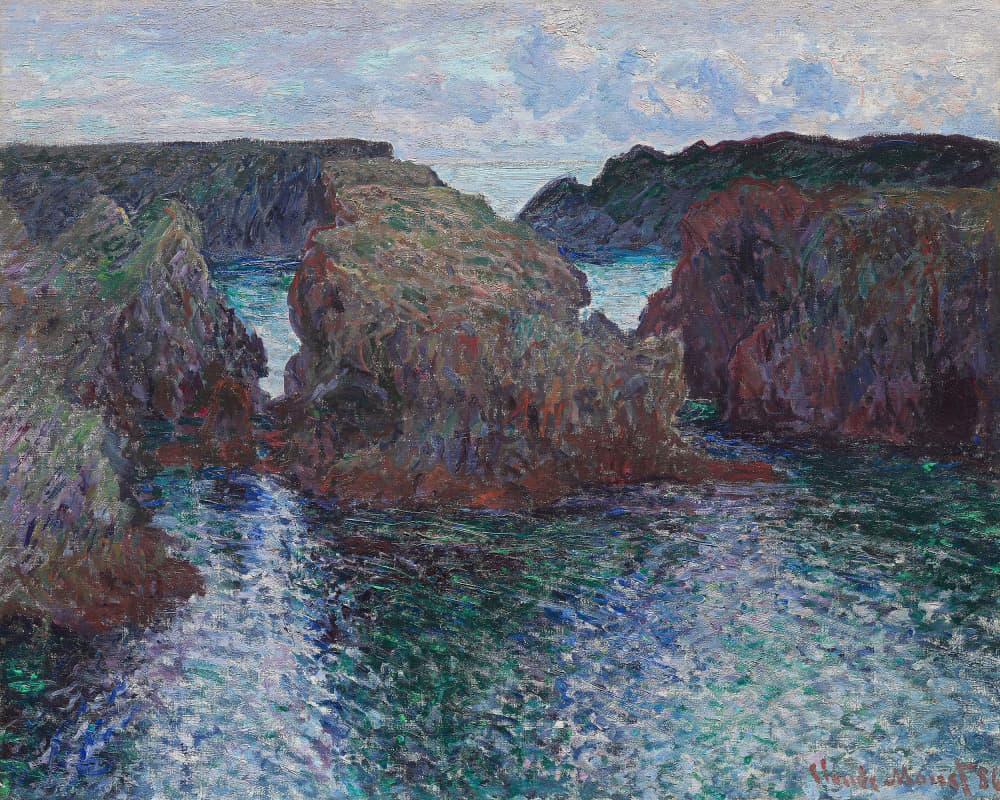 Rocks At Port Goulphar, Belle Île (1886) By Claude Monet by Claude Monet — canvas wall art