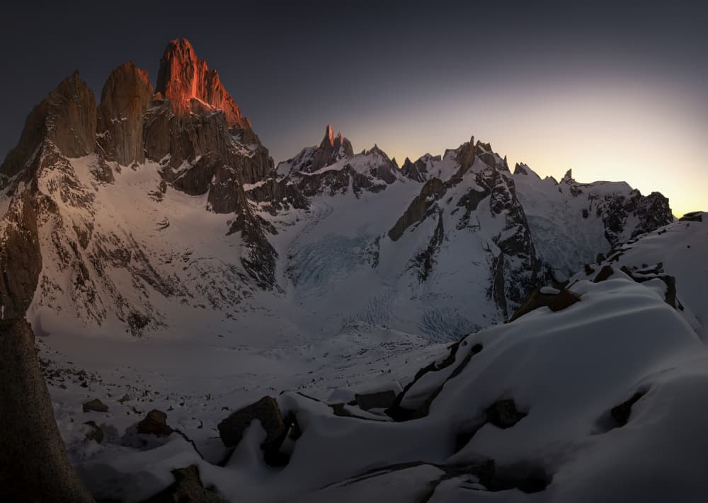 Fiery Mountain Sunrise by Yan Zhang — canvas wall art