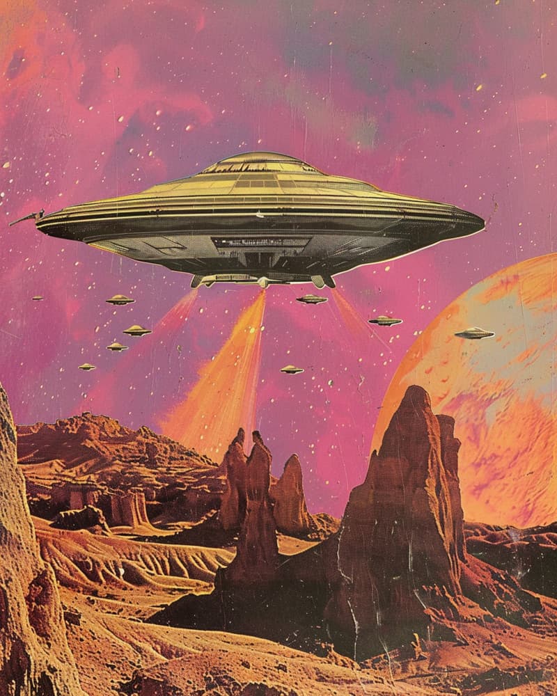 Retro Sci-Fi Desert Planet by Samantha Hearn — canvas wall art