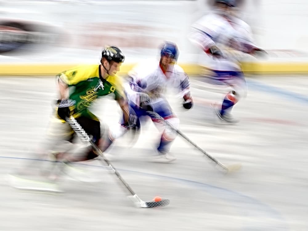 Fast Hockey Action by Dusan Ignac — canvas wall art