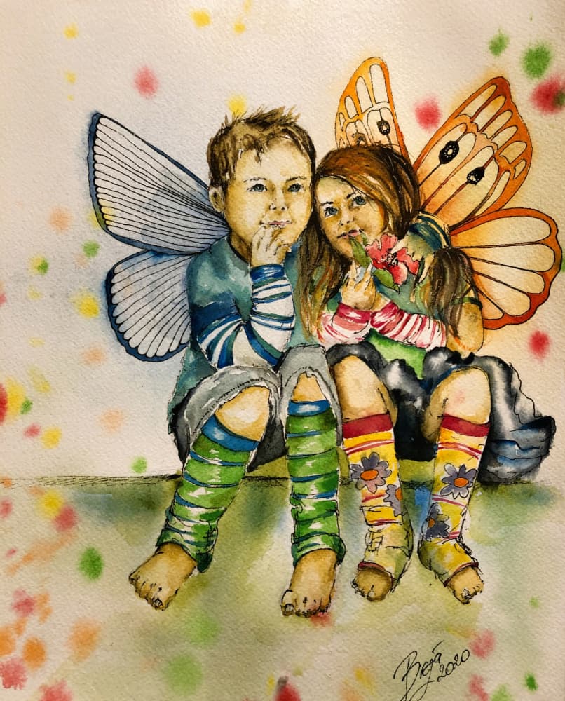 Whimsical Fairy Children by Anda Bieza — canvas wall art