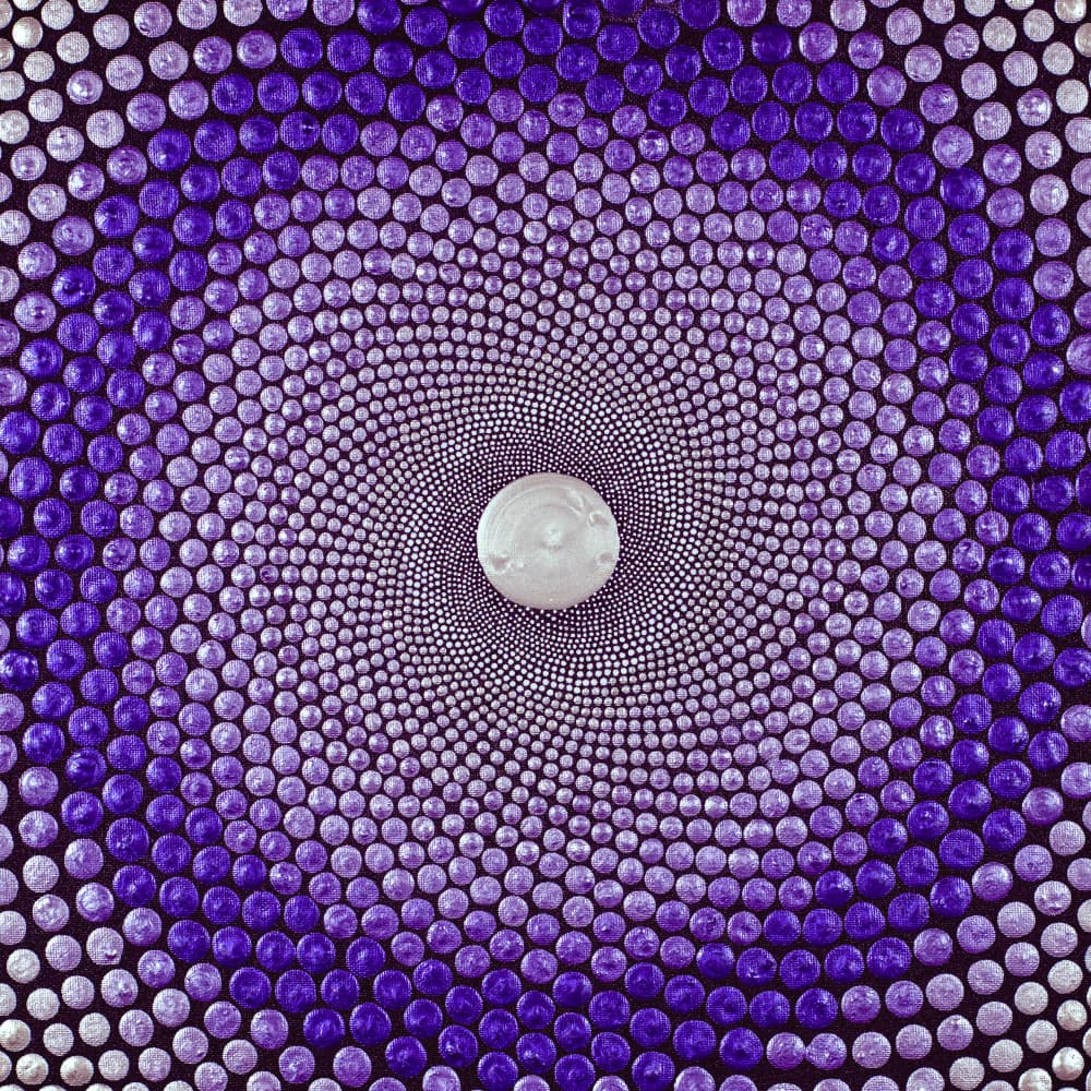 Hypnotic Purple Dot Spiral by Amy Diener — canvas wall art