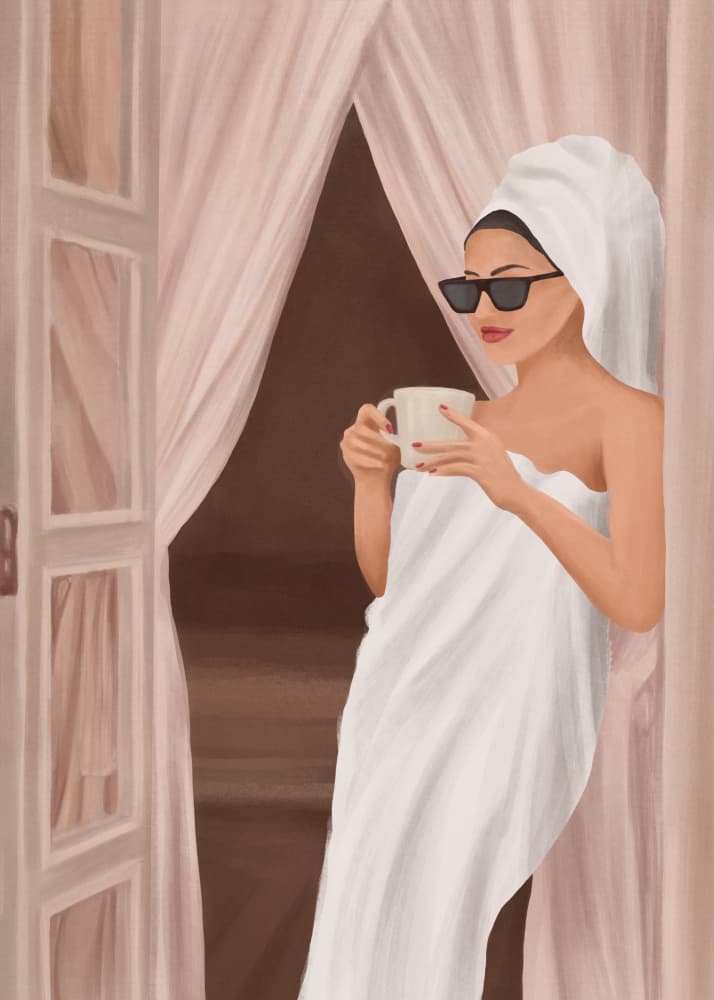 Elegant Balcony Morning by Flow Line — canvas wall art