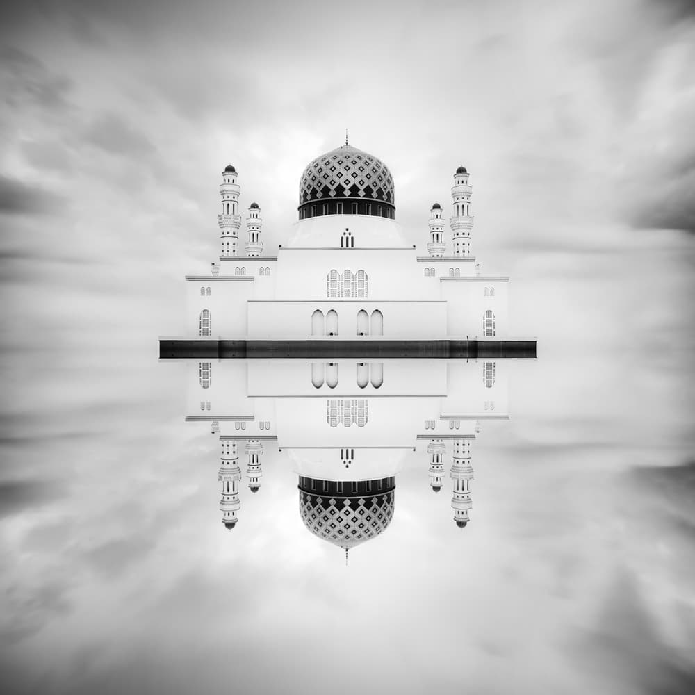 Symmetrical Mosque Reflection by Suhandi Jitir — canvas wall art