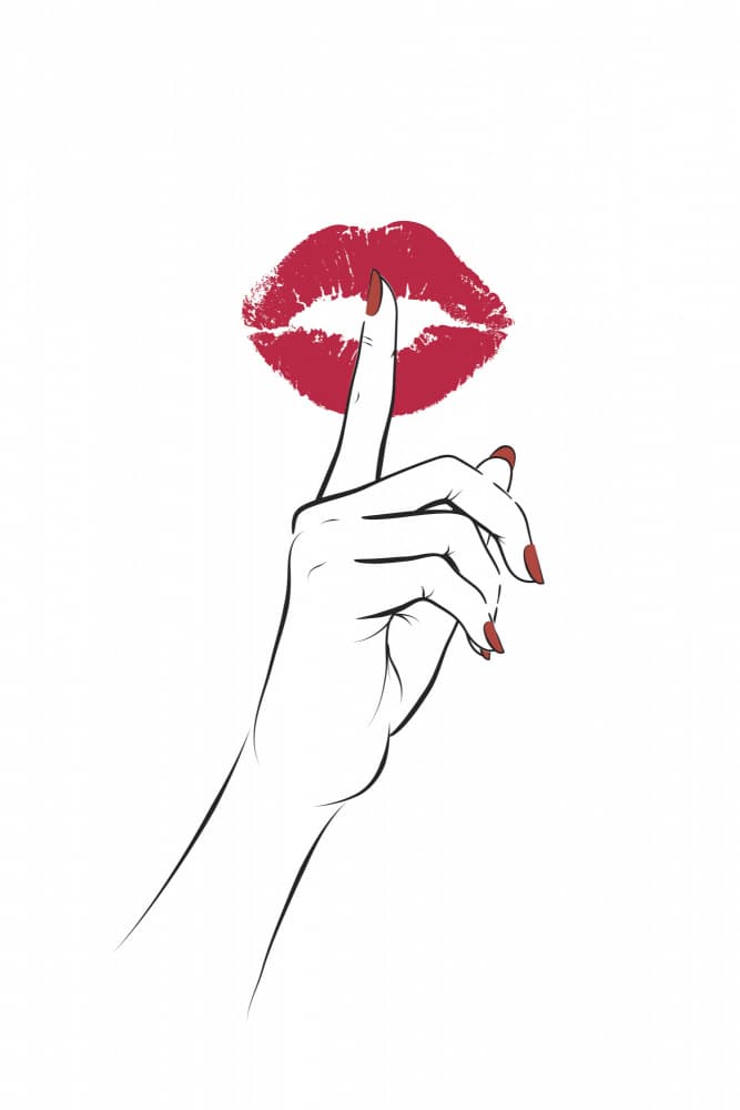 Quiet Red Lips by Martina — canvas wall art