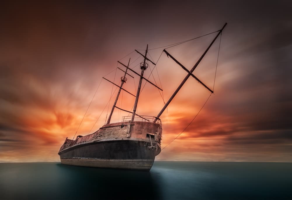 Ghost Ship Twilight by Li Jian — canvas wall art