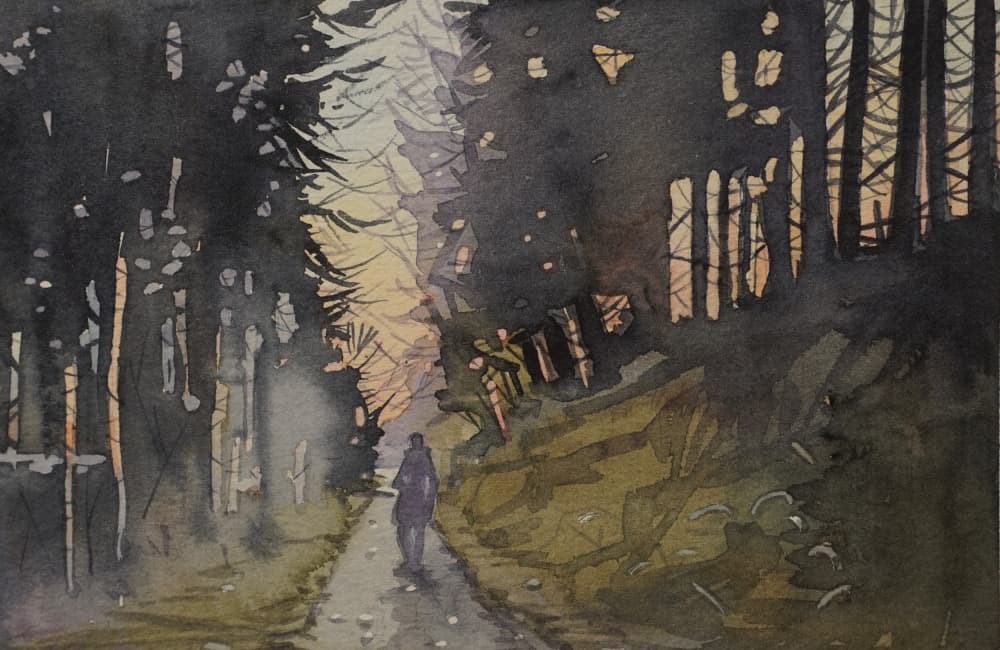 Twilight Forest Walk by Luisa Millicent — canvas wall art