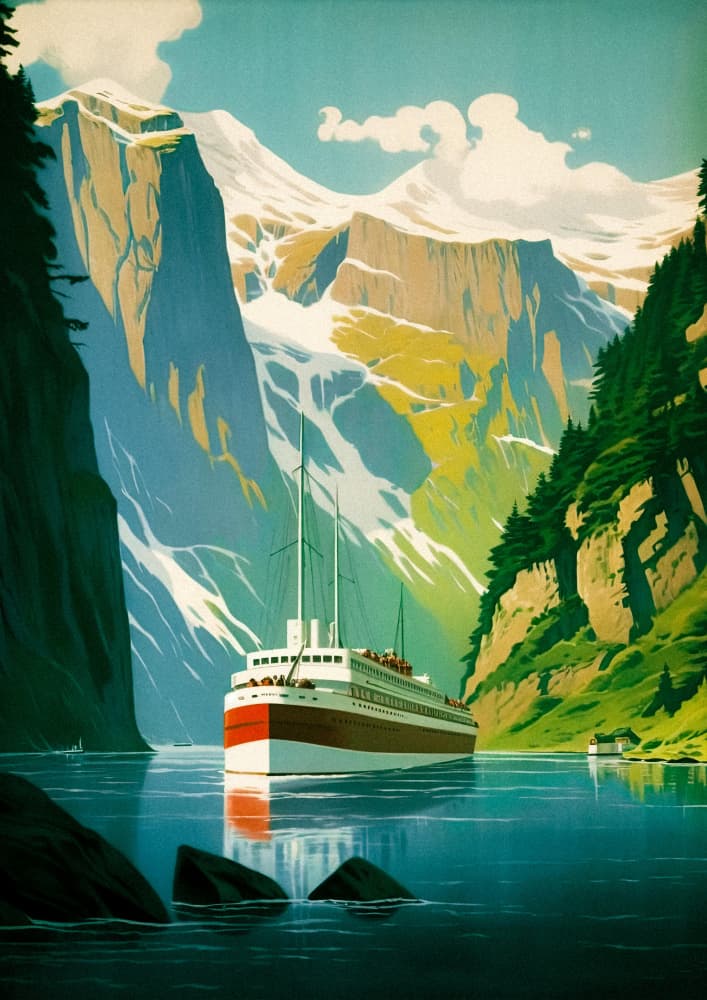 Scenic Fjord Adventure by Taudalpoi — canvas wall art