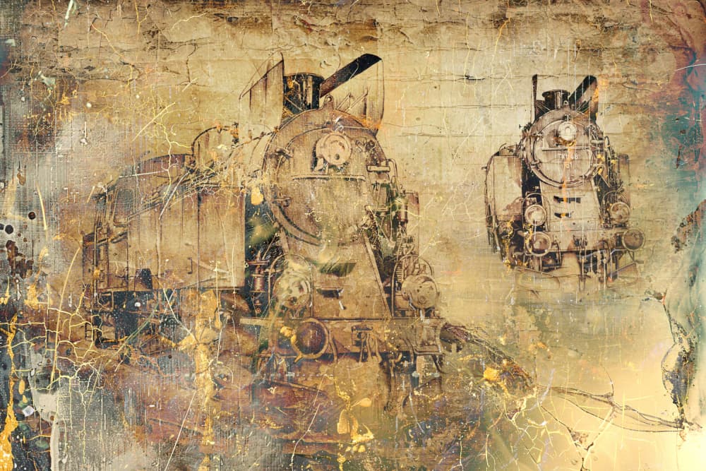 Textured Vintage Steam Trains by Rafal Kulik — canvas wall art
