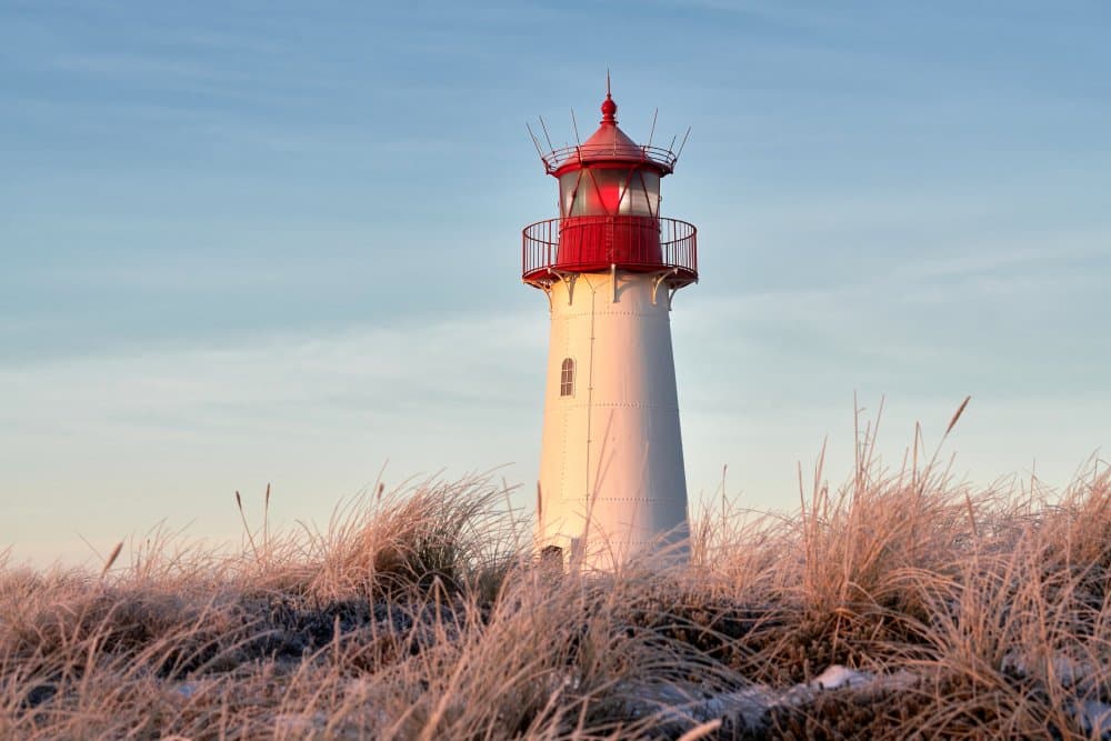 Golden Hour Lighthouse by Bodo Balzer — canvas wall art
