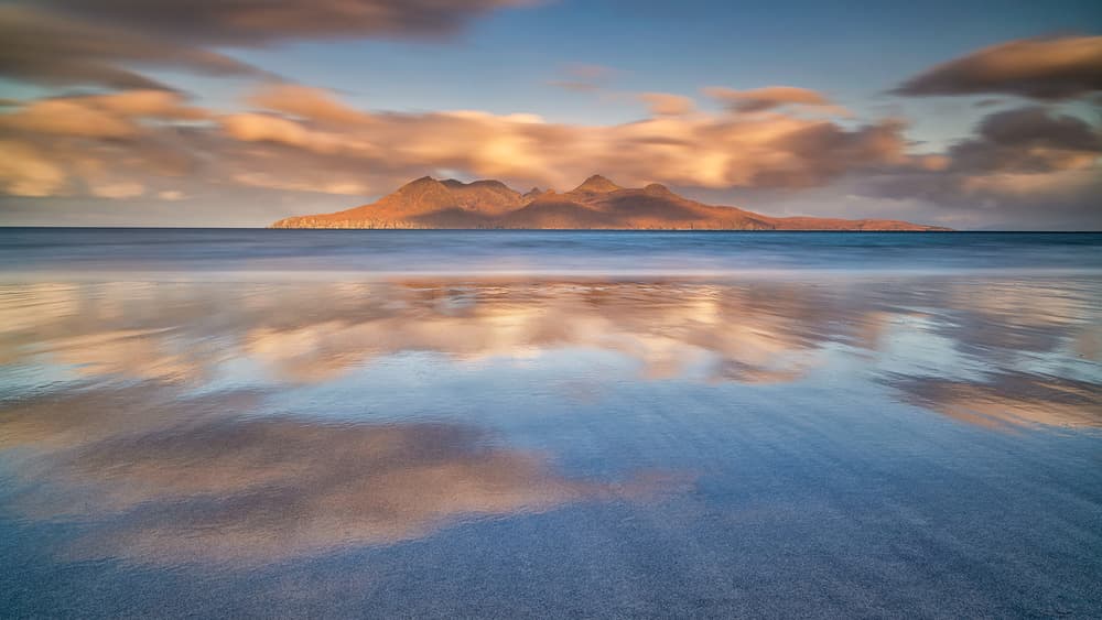 Golden Hour Beach Mountains by Luigi Ruoppolo — canvas wall art