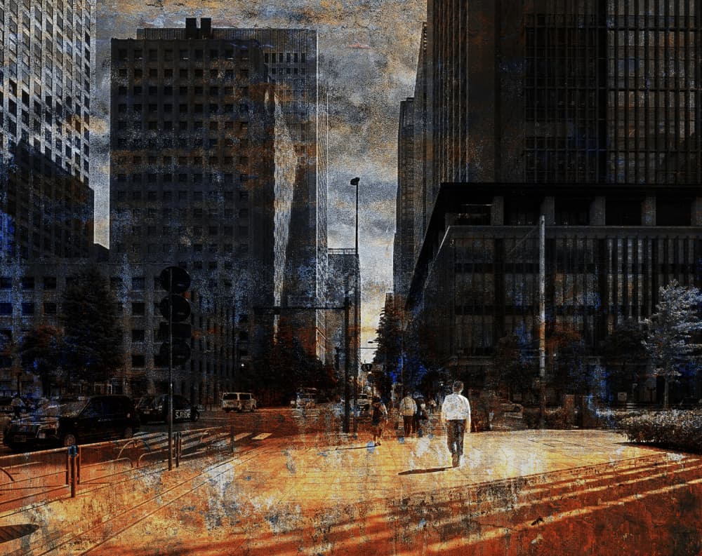 Urban Twilight Walk by Yasuhiro Takachi — canvas wall art