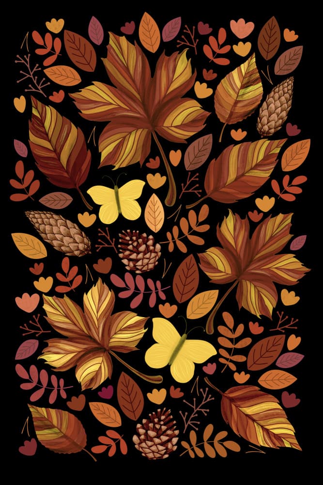 Autumn Woodland Butterflies by EMELIEmaria — canvas wall art