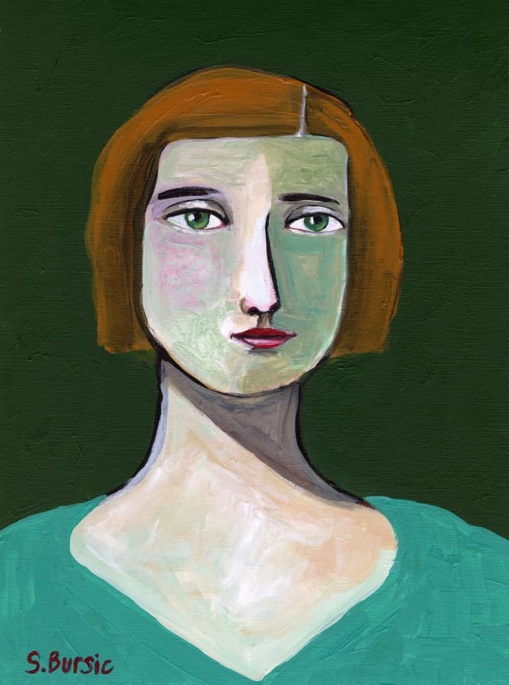 Modern Green Woman by Sharyn Bursic — canvas wall art
