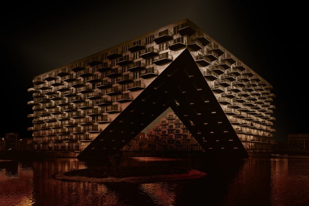 Modern Triangle Building by Greetje van Son — canvas wall art