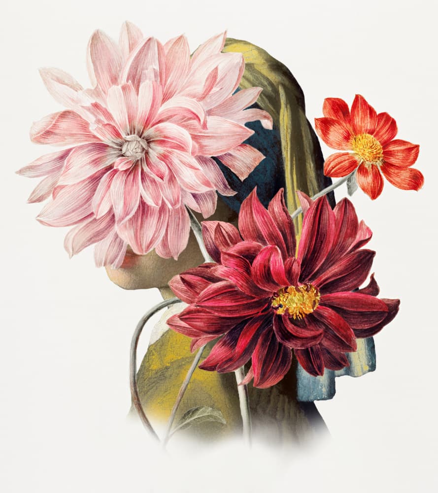 Girl With Dahlias