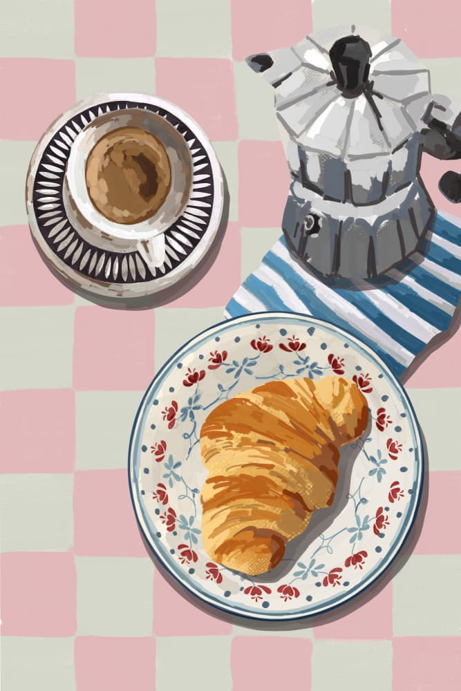 Cozy French Breakfast by Talitha McQueen — canvas wall art