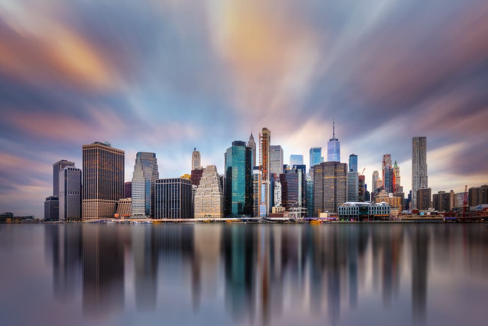 Sunset Manhattan Reflections by Carlos F. Turienzo — canvas wall art