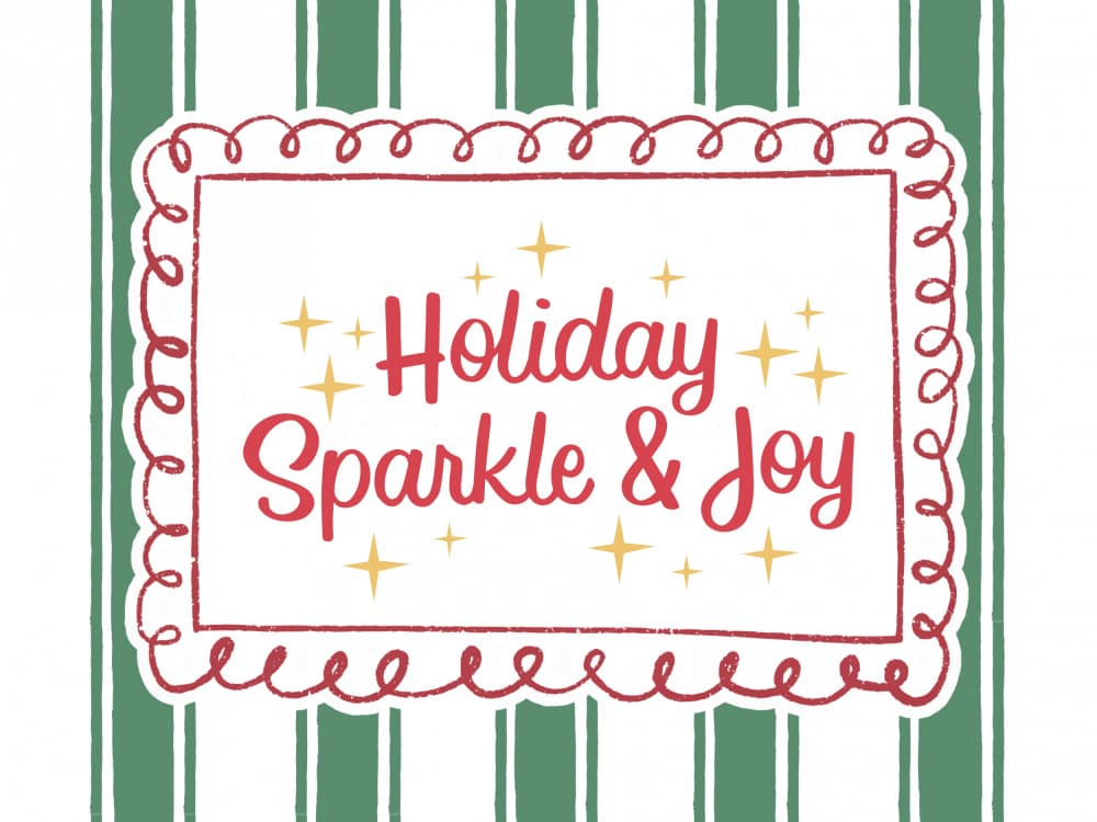 Holiday Sparkle and Joy by Jolly and Dash — canvas wall art