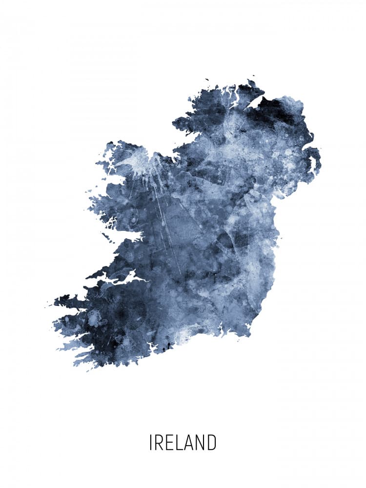 Abstract Ireland Map by Michael Tompsett — canvas wall art